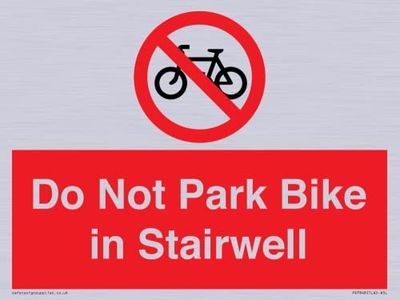 Panneau Do Not Park Bike in Stairwell - 200 x 150 mm - A5L