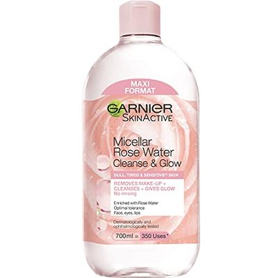 Garnier Micellar Cleansing Water, All-in-1 Cleansing with Rose Water, Facial Toner for Gentle Cleansing and Gentle Make-Up, SkinActive, 1 x 700 ml