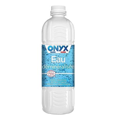 Onyx - Eau Déminéralisée - Fer à Repasser, Lisseur à Vapeur, Décolleuse à Papier Peint, Auto - 100% d’Ingrédients d’Origine Naturelle - Fabrication Française - 1L - Sans Parfum