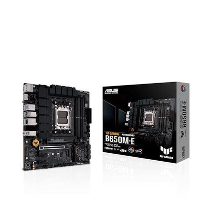 ASUS TUF Gaming B650M-E – Carte mère Gaming AMD Ryzen AM5 Micro-ATX (DDR5, 8+2 Phases d'alimentation, PCIe 5.0, M.2, Aura Sync RGB)