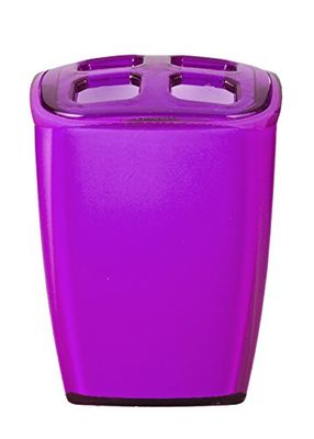 GRUND z22020213 Neon Bicchiere per spazzolini 7 x 6,5 x 10 cm Lilla Accessori, Acrilico, 7,6 x 5 x 10 cm