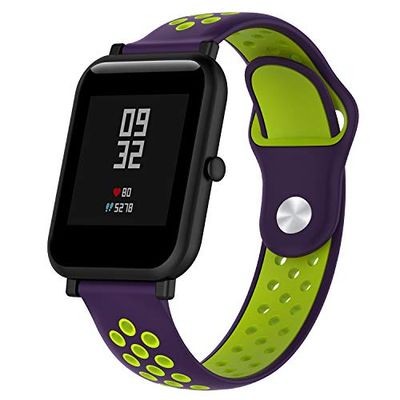 DAM. Universele siliconen sportarmband voor 18 mm horloges. Eenvoudig te verwisselen. Kleur: violet, Normaal