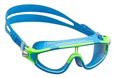 Cressi Baloo Kid Goggles Óculos unissexo para crianças de natação, piscina e snorkel, azul claro/lima branco, 3-6 anos