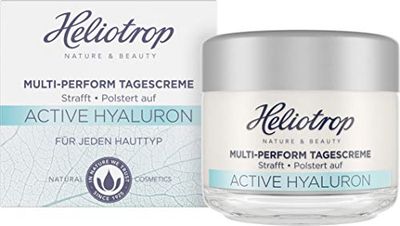 Heliotrop Anti-aging dagvård för alla hudtyper, vegansk naturkosmetik, fräsch och märkbart fastare hy, multi-perform dagkräm med naturlig hyaluronsyra, aktiv hyaluron, 1 x 50 ml