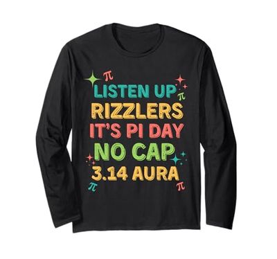 Ascolta Rizzlers, Sigma Pi Day Show No Cap - Funny Pi Day Maglia a Manica