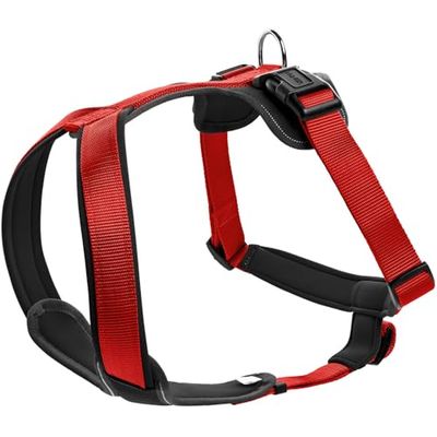 Arnés Hunter para perros, de nailon/neopreno, rojo, 45-57