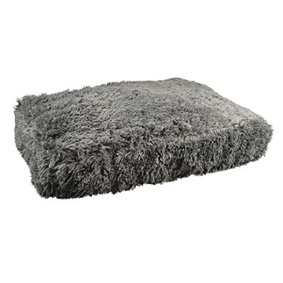Duvoplus, Cuscino rettangolare ultra morbido S, 56 x 40 x 13 cm, grigio scuro, morbido cuscino a pelo lungo, morbido e confortevole, 100% poliestere, lavabile a 30 °C