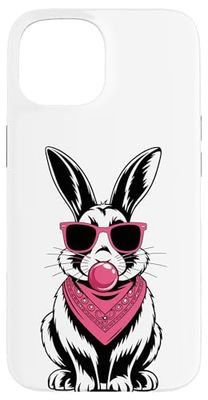 Lapin Lunettes De Soleil Chewing-Gum Lapins Coque pour iPhone 15