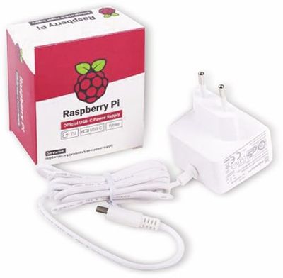 Raspberry KSA-15E-051300HE Pi - officiële voeding voor Raspberry Pi 4 Model B, USB-C, 5.1V, 3A wit