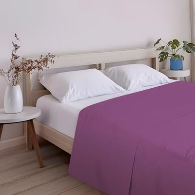 ECOMMERC3 | Extra mjukt och bekvämt lakan 105-säng - lila lakan tillverkad i 100% i Spanien, andas, lättskött