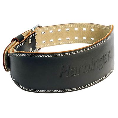 Harbinger 4" Padded Cintura in pelle, Unisex, Nero, Medium