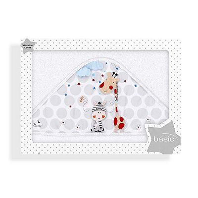 Interbaby 01127-09 dziecięcy ręcznik kąpielowy z kapturem chłopięcy, biały, biały