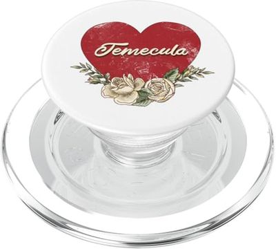 Rosas vintage en forma de corazón para vacaciones en Temecula, California City, EE. UU. PopSockets PopGrip para MagSafe