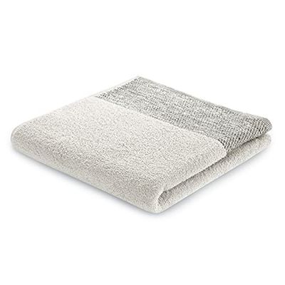 AmeliaHome Serviette de Douche 100% Coton 70 x 140 cm Beige Aria