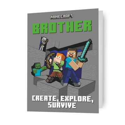 minecraft, broer, verjaardagskaart