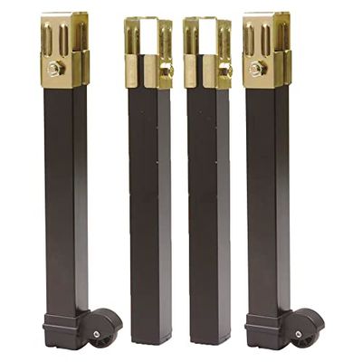 Amig Pack of 4 Frame Base Models 14 and 15, Without 2 Other Legs with Wheels, Metal, Black/White, 270 x 30 x 30 mm