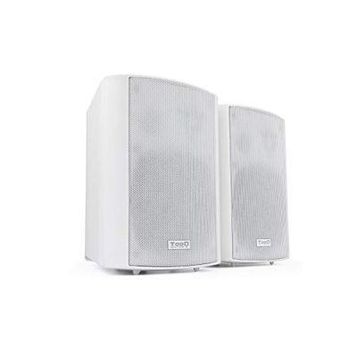 Luidspreker, zelfversterkend, wit, met USB-aansluiting, bluetooth-verbinding, 20 W vermogen, van robuust kunststof