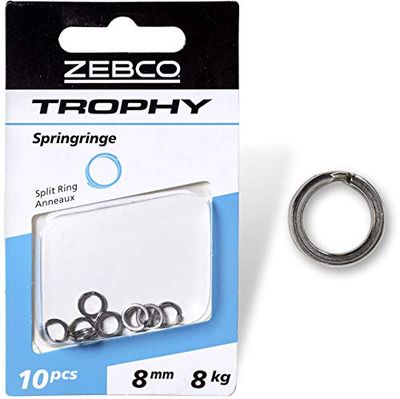 Zebco Kwaliteit Trophy springring hengelaccessoires wartel vissen kleine onderdelen hengel accessoires, diverse, L: 6mm 6kg / 10 stuks