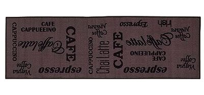 andiamo 1100390 Tapete de cozinha expresso Oeko Tex lavável, 57 x 180 cm, castanho