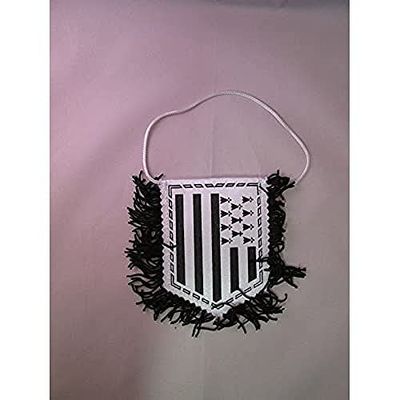 AZ FLAG - Fanion Bretagne Pour Décoration Voiture Double Face Avec Cordelettes - Mini Drapeau Breton - France - 13x10 cm