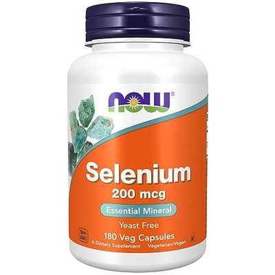 Now Foods, Selenium, 200mcg, Yeast Free, 180 Vegan Capsules, Lab-Tested, Vegetarian, Gluten Free, Soy Free, Non-GMO