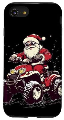 Papá Noel genial con vehículo cuádruple para acrobacias festivas Carcasa para iPhone SE (2020) / 7 / 8