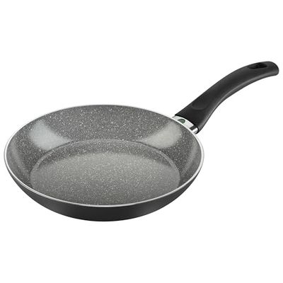 BALLARINI Bologna Poêle à frire en aluminium et céramique anti-adhésive anti-rayures pour tous types de plaques de cuisson, compatible avec l'induction, fabriquée en Italie, noir/gris 24 cm