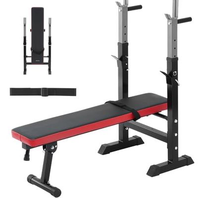 VEVOR Gewichtsbank, verstelbare halterbank voor training van het hele lichaam, 400 lbs oefening, zitbank voor thuissportschool, krachttraining, halterbankdrukken met snel opvouwbaar en snelle