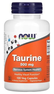Now Foods - Taurine, 500mg | Acide Aminé pour le Soutien de la Santé Cardiaque et Énergétique - 100 Gélules