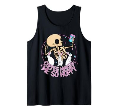 Bunny Coffee and Skeleton Coffee Makes Me Hoppy Canotta