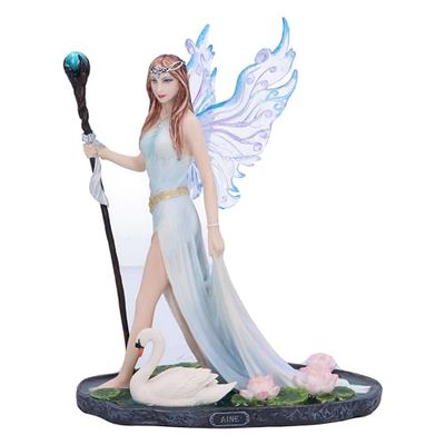 Nemesis Now Aine Królowa Wróżki Lata, 23 cm, żywica, bladoniebieska/fioletowa, elegancka wróżka spacerująca po wodzie, fantazyjny prezent, odlewana w najlepszej żywicy, fachowo ręcznie malowana