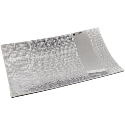 Alexandra House Living Centrotavola Argento Ceramica 7 x 37 x 22 cm