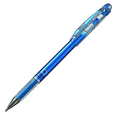 Pentel Arts Slicci Metallic 0.8 mm Needle Tip Gel Pen, Metallic Blue Ink, Box of 12 (BG208MCX),BG208-MC