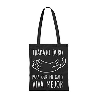 Miss MIserable Tote Bag Tote Bag Tote Bag van biologisch katoen, uniseks, volwassenen, zwart, eenheidsmaat