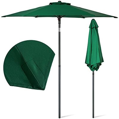 SUNMER Parasol de jardin 2 m avec inclinaison | Polyester déperlant UV 30+ | Largeur du poteau 32 mm, Vert, 2 m