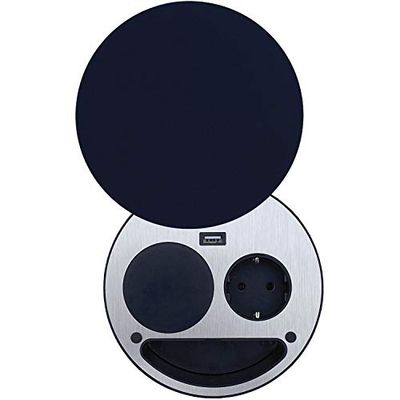 Socket element Smile Schuko, USB en draadloze oplader, zwart