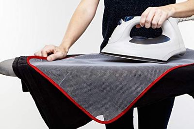 Smart-T-Haus Pano protetor para passar roupa transparente, anti-brilho e queimaduras, branco/borda / vermelho, 60 x 40 cm