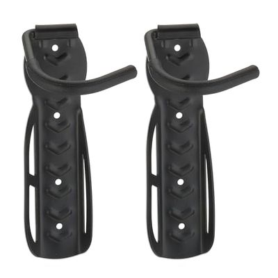 Relaxdays 10014689, Portabici da Muro, da Parete, Pieghevole, per Garage e Cantina, Gancio per Bici Verticale, Supporto, Nero Unisex Adulto, 1 paco da 2