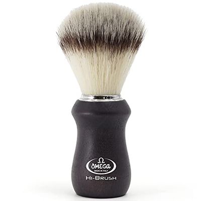 Pennello da barba per capelli sintetici "Hi Brush" in legno nero Omega