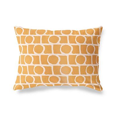 BonaMaison Oranje-Gebroken Wit Decoratieve Kussensloop, Kussenhoezen Bank, Decoratieve Kussenhoesjes, Kussensloop; Sofa, Slaapkamer, Kantoor, Auto 45x60 Cm - Ontworpen en vervaardigd in Turkije