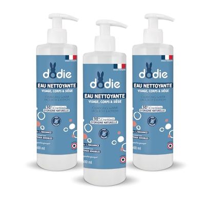 Dodie Set met 3 x reinigingswater 3-in-1, (3 x 500 ml), gezichts-, lichaams- en poriënreiniging, 98% ingrediënten van natuurlijke oorsprong, hypoallergeen, vanaf de geboorte