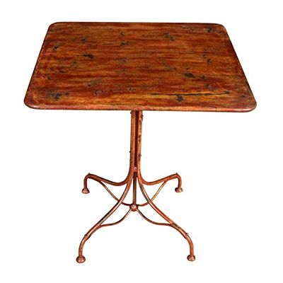 Biscottini tavolo da giardino in ferro battuto | Tavolo da esterno 70,5x70,5x76,5 | Arredo giardino resistente di finitura robusta e resistente