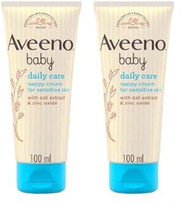 Aveeno Baby Daily Care Barrier Cream 100ml, Nappy Cream, Suitable for Newborn Baby Sensitive Skin (Pack of 2)