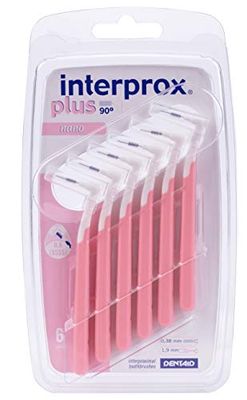 Interprox 0,38 mm rosado mais escova interproximal Nano, conjunto de 6