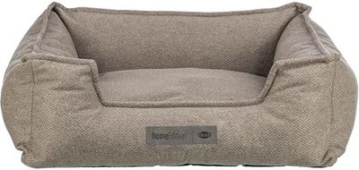 TRIXIE Cuccia per cani Gano 100 x 80 cm in tortora – Cuccia quadrata con morbido rivestimento in tessuto, per cani di taglia media, cuscino integrato fisso, fondo antiscivolo, morbido e lavabile