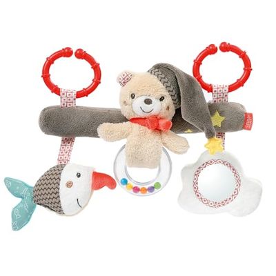 Fehn Bruno Trapèze d'activité flexible pour bébé, pour poussette, lit de bébé et nacelle, jouet éducatif en tissu pour favoriser la préhension et la motricité - Pour bébés et enfants à partir de 0
