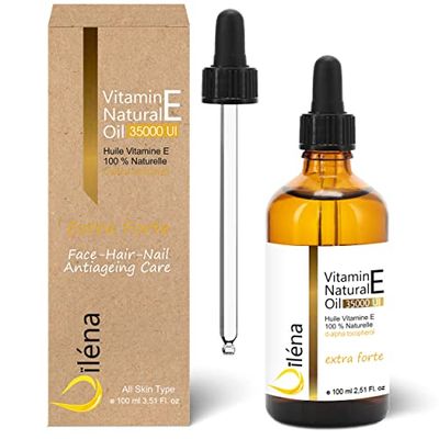 Aceite Facial y Contorno de Ojos con Vitamina E | Antienvejecimiento y Estimulante de Colágeno | Para Bolsas y Ojeras | Fortalece Cabello y Uñas Piel Seca y Sensible 100 ml