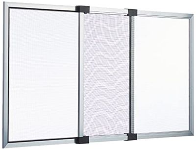 Vigor 75005, geanodiseerd, uitschuifbaar muggennet, 50 x 40/92 x 40 cm