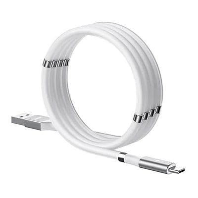 WatioWave Cable de carga magnética, Super Organizado Carga Magnética Nano Data Cable compatible con Teléfono 11/XS/XS Max/XR/X/8/8 Plus/7/7 Plus/6s/6s Plus/6/6 Plus/SE/5s/5c/5/Pad/Pod (USB a Tipo C)