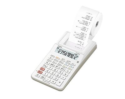 Casio HR-8RCE-WE - Calcolatrice Scrivente Bianca Portatile, Bianco